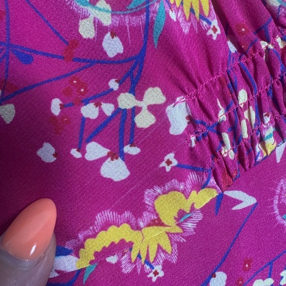 Saloni Eve Silk Pink Floral Mini Dress Size 4 - Picture 14 of 16